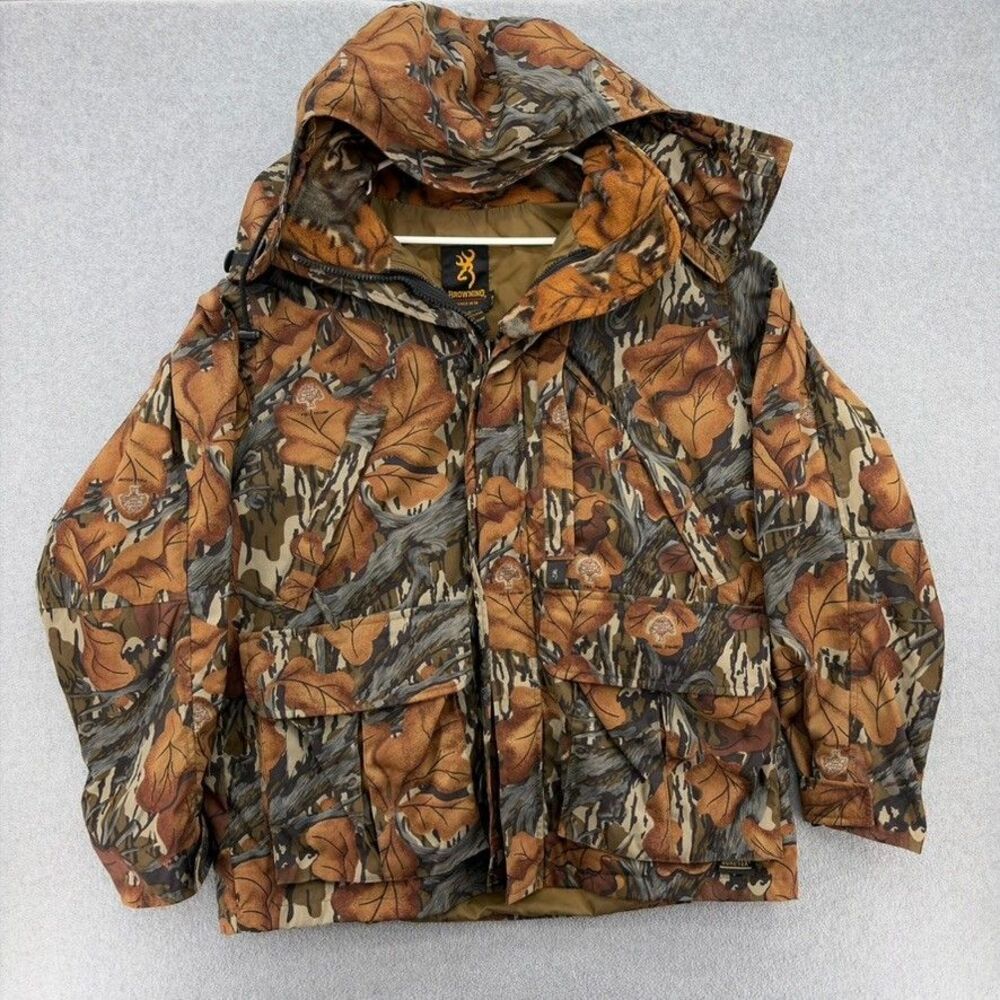 Browning Gore-Tex Parka Mens Lg Mossy Oak Fall Foliage Camo Hunting Jacket 22F8